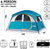 UNP Tents 6 Person Waterproof Windproof Easy Setup (3min),Double Layer Family Camping Tent with 1 Mesh Door & 5 Large Mesh Windows -10'X9'X78in(H)